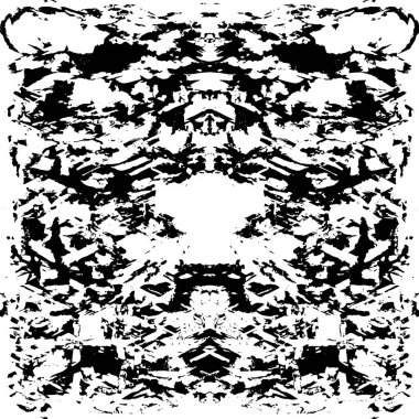 Grunge Siyah ve Beyaz Şehir Vektör Doku Şablonu. Çatlakların, lekelerin, çiplerin, çizgilerin koyu arkaplanı.