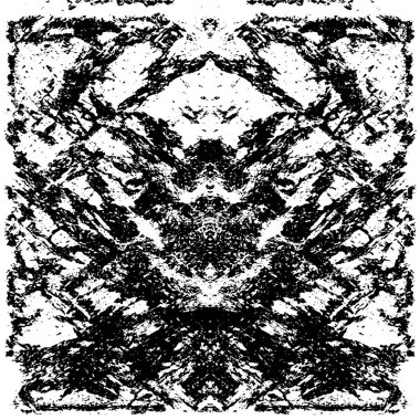 Grunge Siyah ve Beyaz Şehir Vektör Doku Şablonu. Çatlakların, lekelerin, çiplerin, çizgilerin koyu arkaplanı.