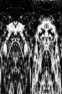 Grunge Siyah ve Beyaz Şehir Vektör Doku Şablonu. Çatlakların, lekelerin, çiplerin, çizgilerin koyu arkaplanı.