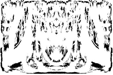 Grunge Siyah ve Beyaz Şehir Vektör Doku Şablonu. Çatlakların, lekelerin, çiplerin, çizgilerin koyu arkaplanı.