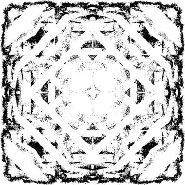 Grunge Siyah ve Beyaz Şehir Vektör Doku Şablonu. Çatlakların, lekelerin, çiplerin, çizgilerin koyu arkaplanı.