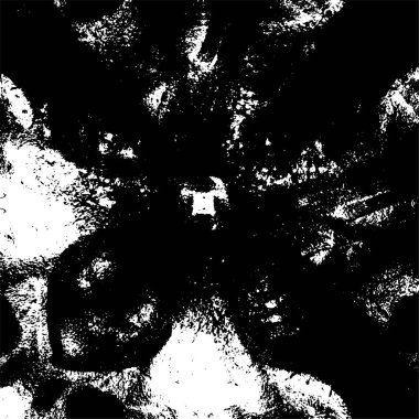 Grunge Siyah ve Beyaz Şehir Vektör Doku Şablonu. Çatlakların, lekelerin, çiplerin, çizgilerin koyu arkaplanı.