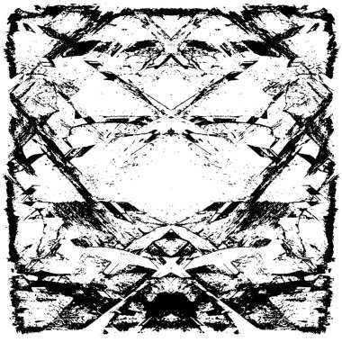 Grunge Siyah ve Beyaz Şehir Vektör Doku Şablonu. Çatlakların, lekelerin, çiplerin, çizgilerin koyu arkaplanı.