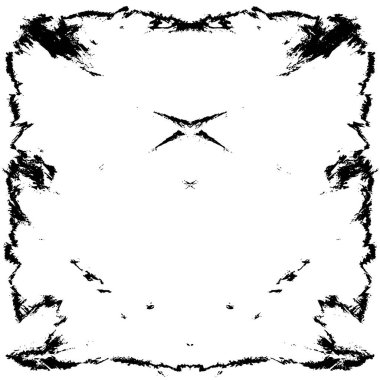 Grunge Siyah ve Beyaz Şehir Vektör Doku Şablonu. Çatlakların, lekelerin, çiplerin, çizgilerin koyu arkaplanı.