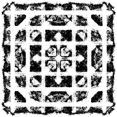 Grunge Siyah ve Beyaz Şehir Vektör Doku Şablonu. Çatlakların, lekelerin, çiplerin, çizgilerin koyu arkaplanı.