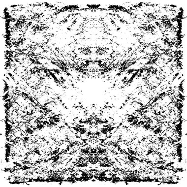 Grunge Siyah ve Beyaz Şehir Vektör Doku Şablonu. Çatlakların, lekelerin, çiplerin, çizgilerin koyu arkaplanı.