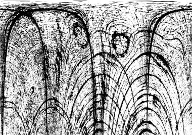 Grunge Siyah ve Beyaz Şehir Vektör Doku Şablonu. Çatlakların, lekelerin, çiplerin, çizgilerin koyu arkaplanı.