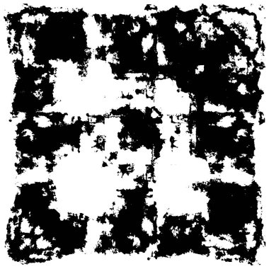 Grunge Siyah ve Beyaz Şehir Vektör Doku Şablonu. Çatlakların, lekelerin, çiplerin, çizgilerin koyu arkaplanı.