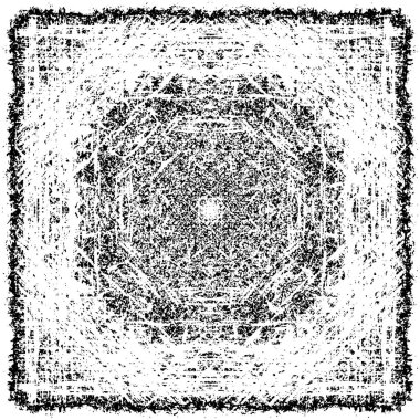 Grunge Siyah ve Beyaz Şehir Vektör Doku Şablonu. Çatlakların, lekelerin, çiplerin, çizgilerin koyu arkaplanı.