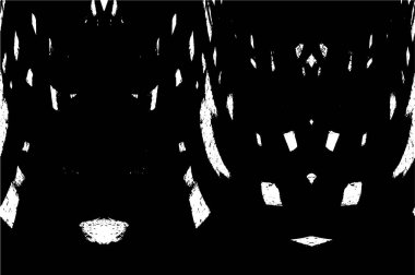 Grunge Siyah ve Beyaz Şehir Vektör Doku Şablonu. Çatlakların, lekelerin, çiplerin, çizgilerin koyu arkaplanı.