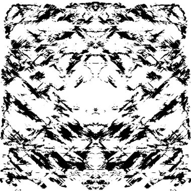 Grunge Siyah ve Beyaz Şehir Vektör Doku Şablonu. Çatlakların, lekelerin, çiplerin, çizgilerin koyu arkaplanı.
