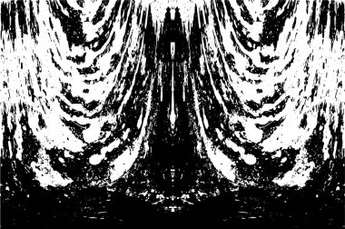 Grunge Siyah ve Beyaz Şehir Vektör Doku Şablonu. Çatlakların, lekelerin, çiplerin, çizgilerin koyu arkaplanı.