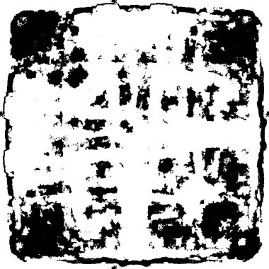 Grunge Siyah ve Beyaz Şehir Vektör Doku Şablonu. Çatlakların, lekelerin, çiplerin, çizgilerin koyu arkaplanı.