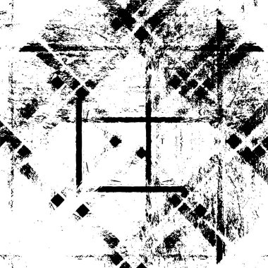 Grunge Siyah ve Beyaz Şehir Vektör Doku Şablonu. Çatlakların, lekelerin, çiplerin, çizgilerin koyu arkaplanı.