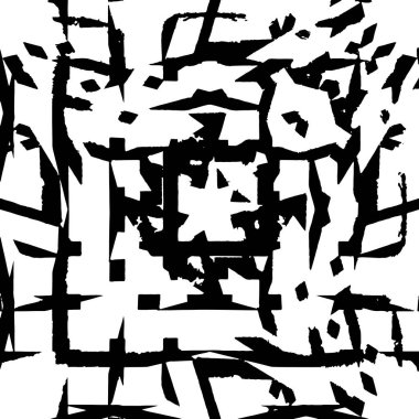 Grunge üst üste biniyor. Soyut siyah-beyaz vektör arkaplanı. Çatlak, leke ve noktalarda kirli desenli tek renkli klasik yüzey. Karanlık korku tarzında eski bir duvar.