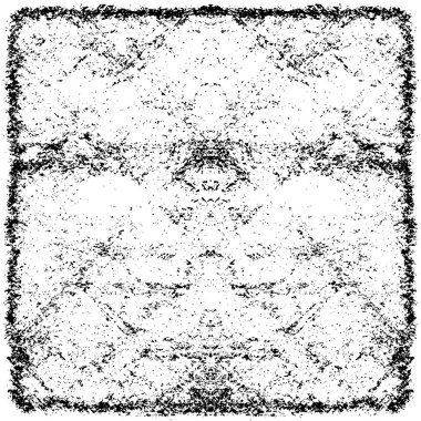 Grunge üst üste biniyor. Soyut siyah-beyaz vektör arkaplanı. Çatlak, leke ve noktalarda kirli desenli tek renkli klasik yüzey. Karanlık korku tarzında eski bir duvar.