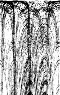 Grunge üst üste biniyor. Soyut siyah-beyaz vektör arkaplanı. Çatlak, leke ve noktalarda kirli desenli tek renkli klasik yüzey. Karanlık korku tarzında eski bir duvar.