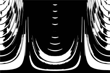 Grunge üst üste biniyor. Soyut siyah-beyaz vektör arkaplanı. Çatlak, leke ve noktalarda kirli desenli tek renkli klasik yüzey. Karanlık korku tarzında eski bir duvar.