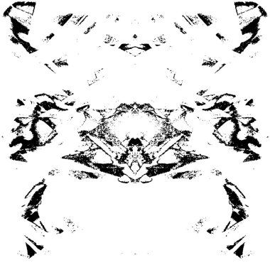 Grunge üst üste biniyor. Soyut siyah-beyaz vektör arkaplanı. Çatlak, leke ve noktalarda kirli desenli tek renkli klasik yüzey. Karanlık korku tarzında eski bir duvar.