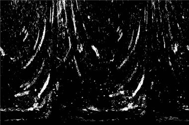 Grunge üst üste biniyor. Soyut siyah-beyaz vektör arkaplanı. Çatlak, leke ve noktalarda kirli desenli tek renkli klasik yüzey. Karanlık korku tarzında eski bir duvar.