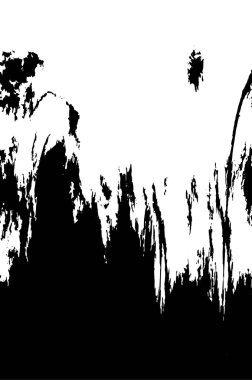 Grunge üst üste biniyor. Soyut siyah-beyaz vektör arkaplanı. Çatlak, leke ve noktalarda kirli desenli tek renkli klasik yüzey. Karanlık korku tarzında eski bir duvar.