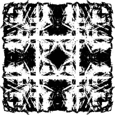 Grunge üst üste biniyor. Soyut siyah-beyaz vektör arkaplanı. Çatlak, leke ve noktalarda kirli desenli tek renkli klasik yüzey. Karanlık korku tarzında eski bir duvar.