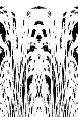 Grunge üst üste biniyor. Soyut siyah-beyaz vektör arkaplanı. Çatlak, leke ve noktalarda kirli desenli tek renkli klasik yüzey. Karanlık korku tarzında eski bir duvar.