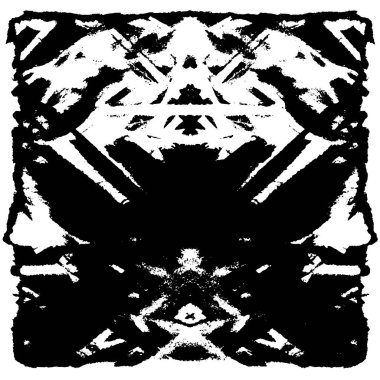 Grunge üst üste biniyor. Soyut siyah-beyaz vektör arkaplanı. Çatlak, leke ve noktalarda kirli desenli tek renkli klasik yüzey. Karanlık korku tarzında eski bir duvar.