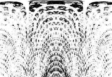 Grunge üst üste biniyor. Soyut siyah-beyaz vektör arkaplanı. Çatlak, leke ve noktalarda kirli desenli tek renkli klasik yüzey. Karanlık korku tarzında eski bir duvar.