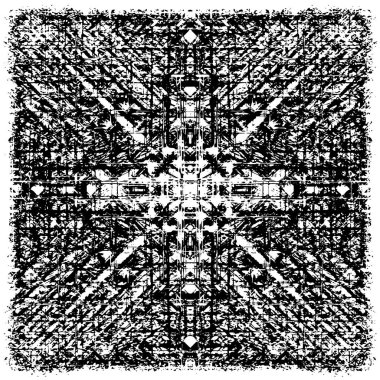 Grunge üst üste biniyor. Soyut siyah-beyaz vektör arkaplanı. Çatlak, leke ve noktalarda kirli desenli tek renkli klasik yüzey. Karanlık korku tarzında eski bir duvar.