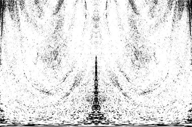 Grunge üst üste biniyor. Soyut siyah-beyaz vektör arkaplanı. Çatlak, leke ve noktalarda kirli desenli tek renkli klasik yüzey. Karanlık korku tarzında eski bir duvar.