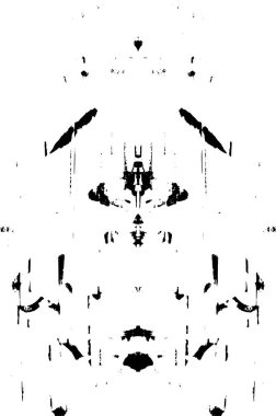 Grunge üst üste biniyor. Soyut siyah-beyaz vektör arkaplanı. Çatlak, leke ve noktalarda kirli desenli tek renkli klasik yüzey. Karanlık korku tarzında eski bir duvar.