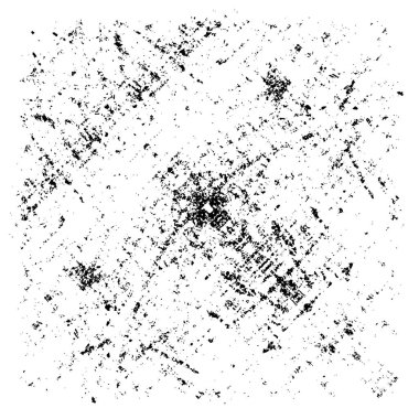 Grunge üst üste biniyor. Soyut siyah-beyaz vektör arkaplanı. Çatlak, leke ve noktalarda kirli desenli tek renkli klasik yüzey. Karanlık korku tarzında eski bir duvar.