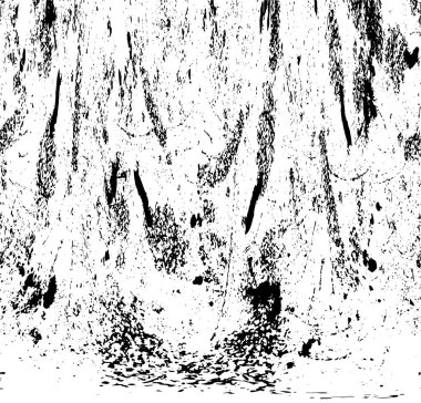 Grunge üst üste biniyor. Soyut siyah-beyaz vektör arkaplanı. Çatlak, leke ve noktalarda kirli desenli tek renkli klasik yüzey. Karanlık korku tarzında eski bir duvar.
