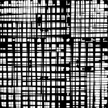 Grunge üst üste biniyor. Soyut siyah-beyaz vektör arkaplanı. Çatlak, leke ve noktalarda kirli desenli tek renkli klasik yüzey. Karanlık korku tarzında eski bir duvar.