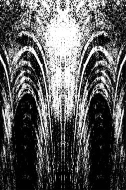 Grunge üst üste biniyor. Soyut siyah-beyaz vektör arkaplanı. Çatlak, leke ve noktalarda kirli desenli tek renkli klasik yüzey. Karanlık korku tarzında eski bir duvar.