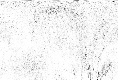 Grunge üst üste biniyor. Soyut siyah-beyaz vektör arkaplanı. Çatlak, leke ve noktalarda kirli desenli tek renkli klasik yüzey. Karanlık korku tarzında eski bir duvar.