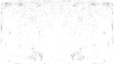 Grunge üst üste biniyor. Soyut siyah-beyaz vektör arkaplanı. Çatlak, leke ve noktalarda kirli desenli tek renkli klasik yüzey. Karanlık korku tarzında eski bir duvar.