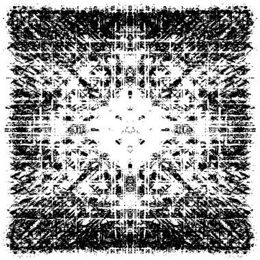 Grunge üst üste biniyor. Soyut siyah-beyaz vektör arkaplanı. Çatlak, leke ve noktalarda kirli desenli tek renkli klasik yüzey. Karanlık korku tarzında eski bir duvar.