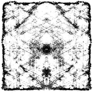 Grunge üst üste biniyor. Soyut siyah-beyaz vektör arkaplanı. Çatlak, leke ve noktalarda kirli desenli tek renkli klasik yüzey. Karanlık korku tarzında eski bir duvar.