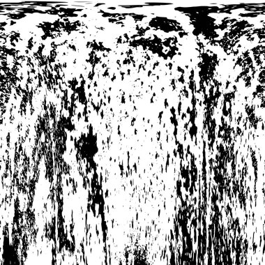 Grunge üst üste biniyor. Soyut siyah-beyaz vektör arkaplanı. Çatlak, leke ve noktalarda kirli desenli tek renkli klasik yüzey. Karanlık korku tarzında eski bir duvar.