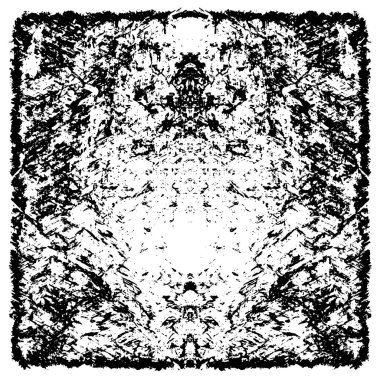 Grunge üst üste biniyor. Soyut siyah-beyaz vektör arkaplanı. Çatlak, leke ve noktalarda kirli desenli tek renkli klasik yüzey. Karanlık korku tarzında eski bir duvar.