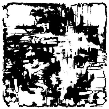 Grunge üst üste biniyor. Soyut siyah-beyaz vektör arkaplanı. Çatlak, leke ve noktalarda kirli desenli tek renkli klasik yüzey. Karanlık korku tarzında eski bir duvar.