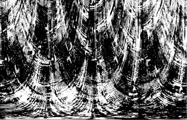 Grunge üst üste biniyor. Soyut siyah-beyaz vektör arkaplanı. Çatlak, leke ve noktalarda kirli desenli tek renkli klasik yüzey. Karanlık korku tarzında eski bir duvar.