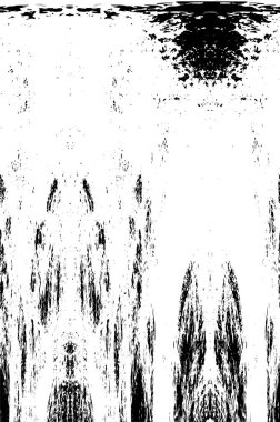 Grunge üst üste biniyor. Soyut siyah-beyaz vektör arkaplanı. Çatlak, leke ve noktalarda kirli desenli tek renkli klasik yüzey. Karanlık korku tarzında eski bir duvar.