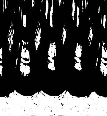 Grunge üst üste biniyor. Soyut siyah-beyaz vektör arkaplanı. Çatlak, leke ve noktalarda kirli desenli tek renkli klasik yüzey. Karanlık korku tarzında eski bir duvar.