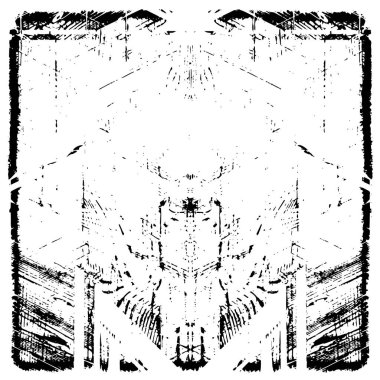 Grunge üst üste biniyor. Soyut siyah-beyaz vektör arkaplanı. Çatlak, leke ve noktalarda kirli desenli tek renkli klasik yüzey. Karanlık korku tarzında eski bir duvar.