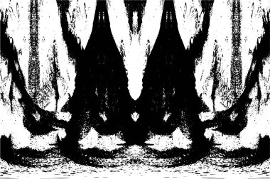 Grunge üst üste biniyor. Soyut siyah-beyaz vektör arkaplanı. Çatlak, leke ve noktalarda kirli desenli tek renkli klasik yüzey. Karanlık korku tarzında eski bir duvar.