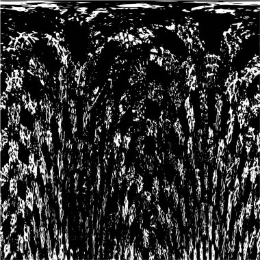 Grunge üst üste biniyor. Soyut siyah-beyaz vektör arkaplanı. Çatlak, leke ve noktalarda kirli desenli tek renkli klasik yüzey. Karanlık korku tarzında eski bir duvar.