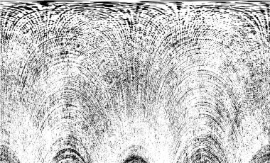 Grunge üst üste biniyor. Soyut siyah-beyaz vektör arkaplanı. Çatlak, leke ve noktalarda kirli desenli tek renkli klasik yüzey. Karanlık korku tarzında eski bir duvar.